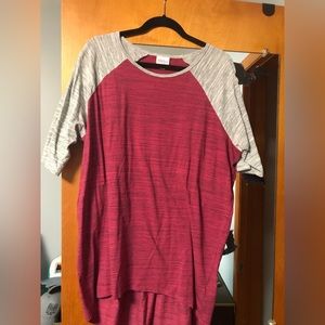 Authentic LuLaRoe Irma top, size M, pink & gray/black, like new condition